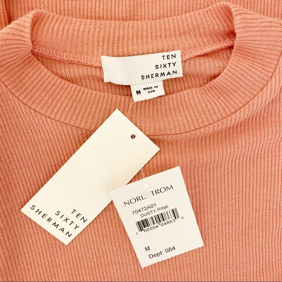NEW Nordstrom Ten Sixty Sherman Dusty Pink Basic Top Medium - Picture 4 of 4
